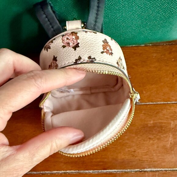 NEW COACH Mini Court Backpack Bag Charm With Rosette Print NWT - Picture 7 of 9